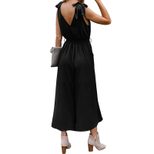 Summer Womens Dress Deep V Neck Sleeveless High Waisted Solid Color Casual or Party Wear Wholesa