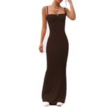 Y2K Sexy Bodycon Maxi Dress Ruched Bust Spaghetti Straps Slim Fit Perfect for Parties and Night