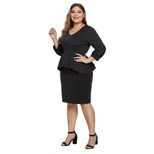 Plus Size Womens Dress Round Neck Flare Sleeve Ruffle Hem Bodycon Elegant Evening Wear