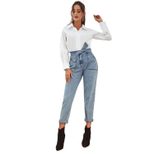 High Waisted Slim Fit Denim Pants Womens Casual Style Perfect for Spring and Summer Ready to Shi