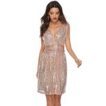 Sequin V Neck Sleeveless Midi Dress Elegant Party Wear Perfect for Evening Events Wholesale Avai