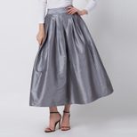 High Waisted Maxi Skirt Solid Color Flared Design Fashionable Style Perfect for Casual Wear or S