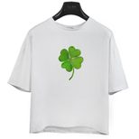 Cotton Crop Top Short Sleeve Cactus Embroidery Minimalist Design Summer Casual Wear Wholesale Av