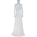 Lace Trimmed Backless Maxi Dress Solid Color Sleeveless Elegant Design Perfect for Weddings and