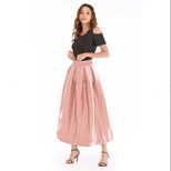 High Waisted Maxi Skirt Solid Color Flared Design Fashionable Style Perfect for Casual Wear or S