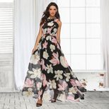 Floral Chiffon Dress Versatile Style Elegant Design Perfect for Parties Wholesale Available fast
