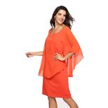 Plus Size Womens Chiffon Dress Layered Look Flattering Fit Elegant Style Perfect for Parties and