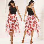Chic Womens Chiffon Dress Set Sexy Spaghetti Strap Top with Floral Print Stylish Summer Outfit f