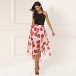 Chic Womens Chiffon Dress Set Sexy Spaghetti Strap Top with Floral Print Stylish Summer Outfit f