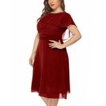 Plus Size Chiffon A Line Dress Elegant Mid Length Flattering Fit Perfect for Casual or Formal Oc