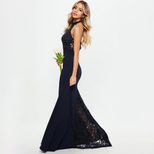 Elegant Lace Backless Maxi Dress Sexy Halter Neck Wedding Evening Gown Wholesale Available priva