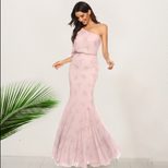 Bohemian Maxi Dress Elegant Asymmetrical Shoulder Mermaid Hem Long Length Perfect for Parties an