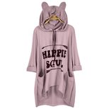 Plus Size Womens Loose Fit Hooded T Shirt Irregular Hem Autumn Winter Style Ready to Ship OEM OD