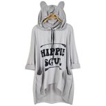 Plus Size Womens Loose Fit Hooded T Shirt Irregular Hem Autumn Winter Style Ready to Ship OEM OD
