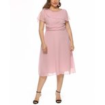Plus Size Chiffon A Line Dress Elegant Mid Length Flattering Fit Perfect for Casual or Formal Oc