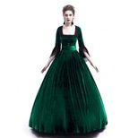 High Waist Long Dress Elegant Solid Color Medieval Style Perfect for Autumn and Winter Events Wh