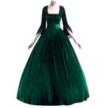 High Waist Long Dress Elegant Solid Color Medieval Style Perfect for Autumn and Winter Events Wh