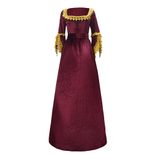 High Waist Long Dress Elegant Solid Color Medieval Style Perfect for Autumn and Winter Events Wh