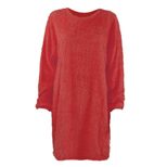 Long Sleeve Plush Midi Dress Loose Fit Round Neck Soft Fabric Fall Winter Fashion Wholesale Avai