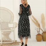 Sequin Fringe V Neck Dress Sexy Elegant Party Wear Wholesale Womens Fashion Gown Ready to Ship