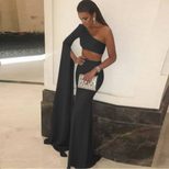 Summer Maxi Dress Sexy One Shoulder Cropped Design Elegant Fabric Perfect for Parties and Events