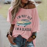 Womens Loose Fit Casual T Shirt Round Neck Printed Design Trendy Style Perfect for Spring Summer