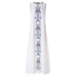 Vintage Floral Print Womens Dress V Neck Sleeveless Pocket Design Summer Casual Wear Wholesale A
