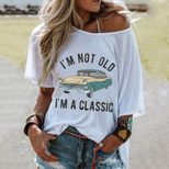 Womens Loose Fit Casual T Shirt Round Neck Printed Design Trendy Style Perfect for Spring Summer