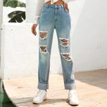 High Waisted Ripped Denim Jeans for Women Stylish Casual Comfortable Fit Perfect for Work or Eve