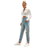 High Waisted Ripped Denim Jeans for Women Stylish Casual Comfortable Fit Perfect for Work or Eve