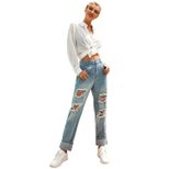 High Waisted Ripped Denim Jeans for Women Stylish Casual Comfortable Fit Perfect for Work or Eve
