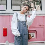 牛仔背带裤女2022跨境新款韩版学生宽松九分裤哈伦高腰连体裤潮