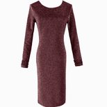 Long Sleeve Backless Midi Dress Solid Color Pleated Design Autumn Winter Fashion Wholesale Avail