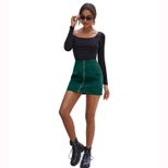 Corduroy Midi Skirt Fashionable Elegant Zipper Closure Autumn Winter Wear Wholesale Available