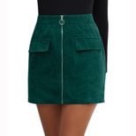 Corduroy Midi Skirt Fashionable Elegant Zipper Closure Autumn Winter Wear Wholesale Available