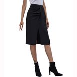 Womens Irregular Split Midi Skirt Fashionable Elegant Commuter Style Available in Multiple Color