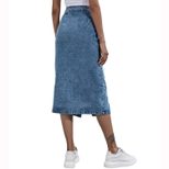 High Waisted Denim Skirt Single Breasted Fashionable Casual Style Perfect for Spring and Summer
