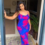 Summer Womens Dress Sexy Floral Print Ruffled Neckline Backless Midi Length Casual or Party Wear