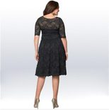 Plus Size Lace Dress Elegant Solid Color Available in Black and Blue Wholesale Low MOQ bulk order custom packaging