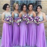 Long Bridesmaid Dress Sequin Embellishments Elegant Design Floor Length Perfect for Weddings and