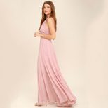 Chiffon Halter Neck Dress Elegant Ruffled Design Sexy Style for Parties and Events Wholesale Ava