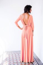 Cross Back Bandage Maxi Dress Versatile 3 4 Sleeve Adjustable Straps Sexy Fit Evening Wear Cockt