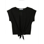 Cotton Crop Top Short Sleeve Round Neck Knot Design Casual Wear for Women Wholesale Available