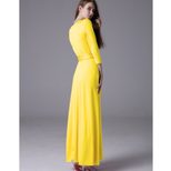 Cross Back Bandage Maxi Dress Versatile 3 4 Sleeve Adjustable Straps Sexy Fit Evening Wear Cockt