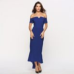 Fashion Womens Dress V Neck Short Sleeve Asymmetrical Hem Autumn Evening Party Wear Wholesale Av