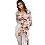 Reversible Long Sleeve V Neck Top for Women Versatile Wear Adjustable Tie Design Perfect for Fal