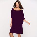 Plus Size Womens Chiffon Dress Layered Look Flattering Fit Elegant Style Perfect for Parties and
