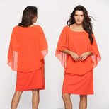 Plus Size Womens Chiffon Dress Layered Look Flattering Fit Elegant Style Perfect for Parties and