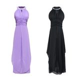 Backless Beaded Maxi Dress Chiffon Fabric Off Shoulder Design Elegant Style Perfect for Parties