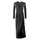 V Neck Long Sleeve Ruched Dress Cotton Blend Sexy Fashionable Nightclub Wear Wholesale Available
